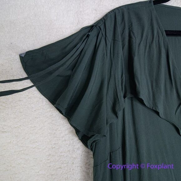 New! City Chic Fiesta Fun Maxi Dress in olive jungle green, plus size 16 - Picture 6 of 16